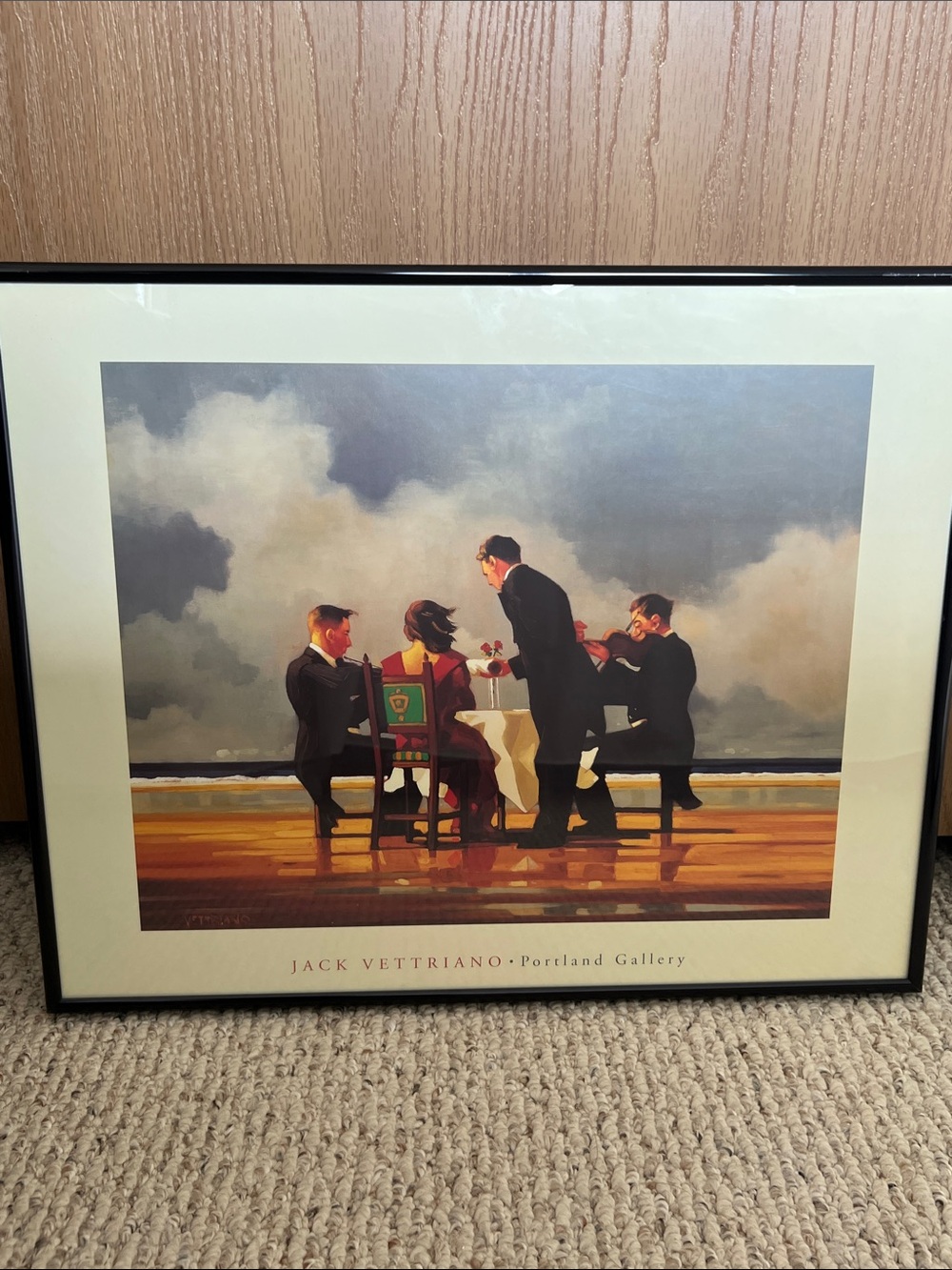 Framed art print of the 1994 painting Elegy for a Dead Admiral by Jack Vettriano